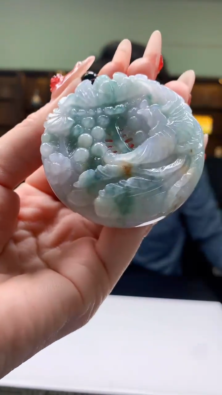 【闪购商品】定制翡翠未镶嵌1051ry-毛货挂件26