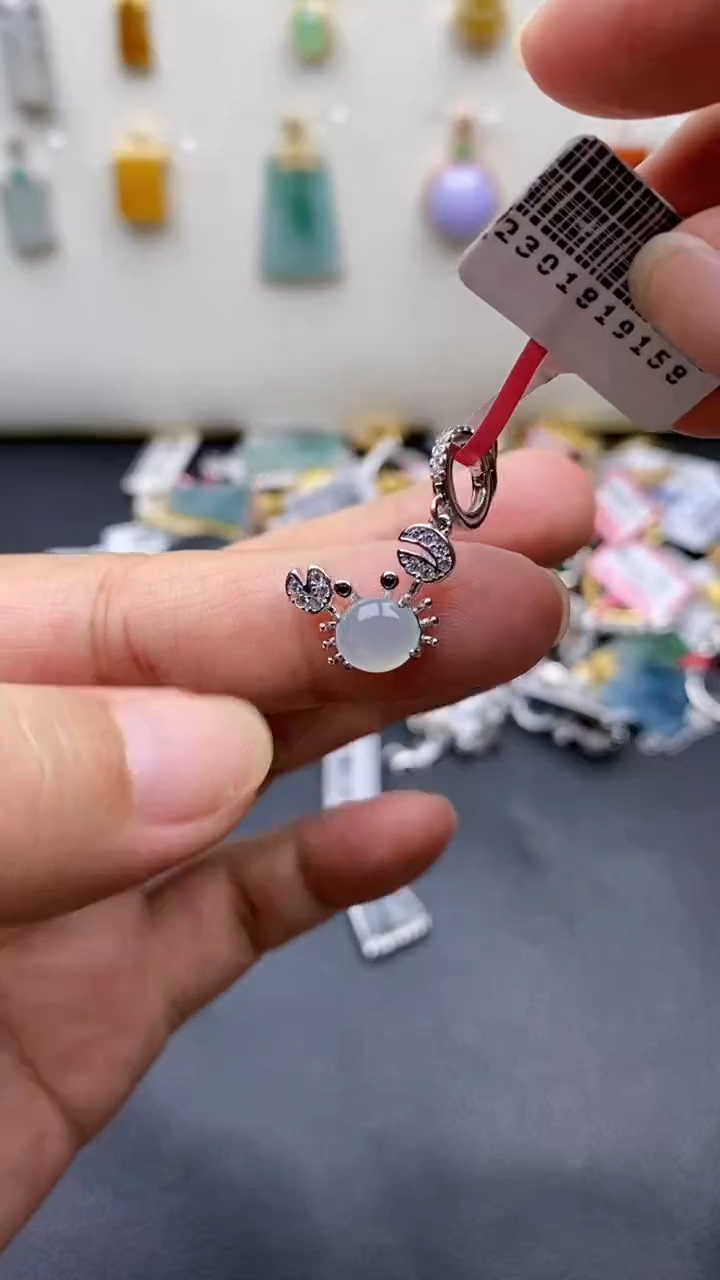 银S925镶嵌戒指翡翠1