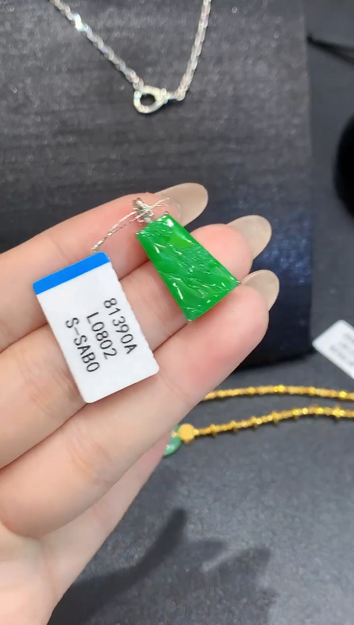 吊坠(不含链)18K金镶嵌翡翠L多样性发其一