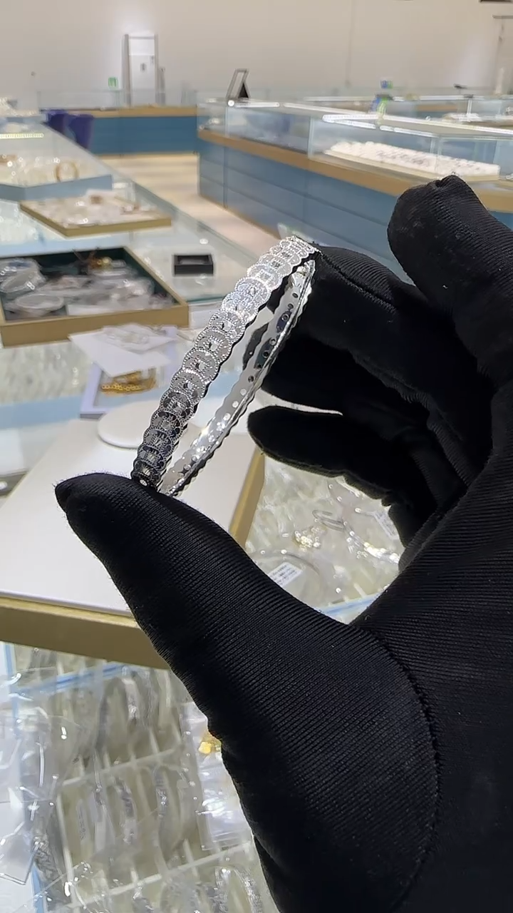 珐琅足银54圈手镯19.8