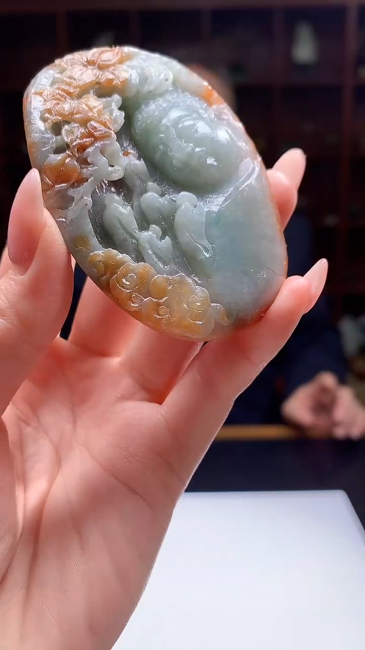 【闪购商品】定制翡翠未镶嵌8046jj-毛货挂件23