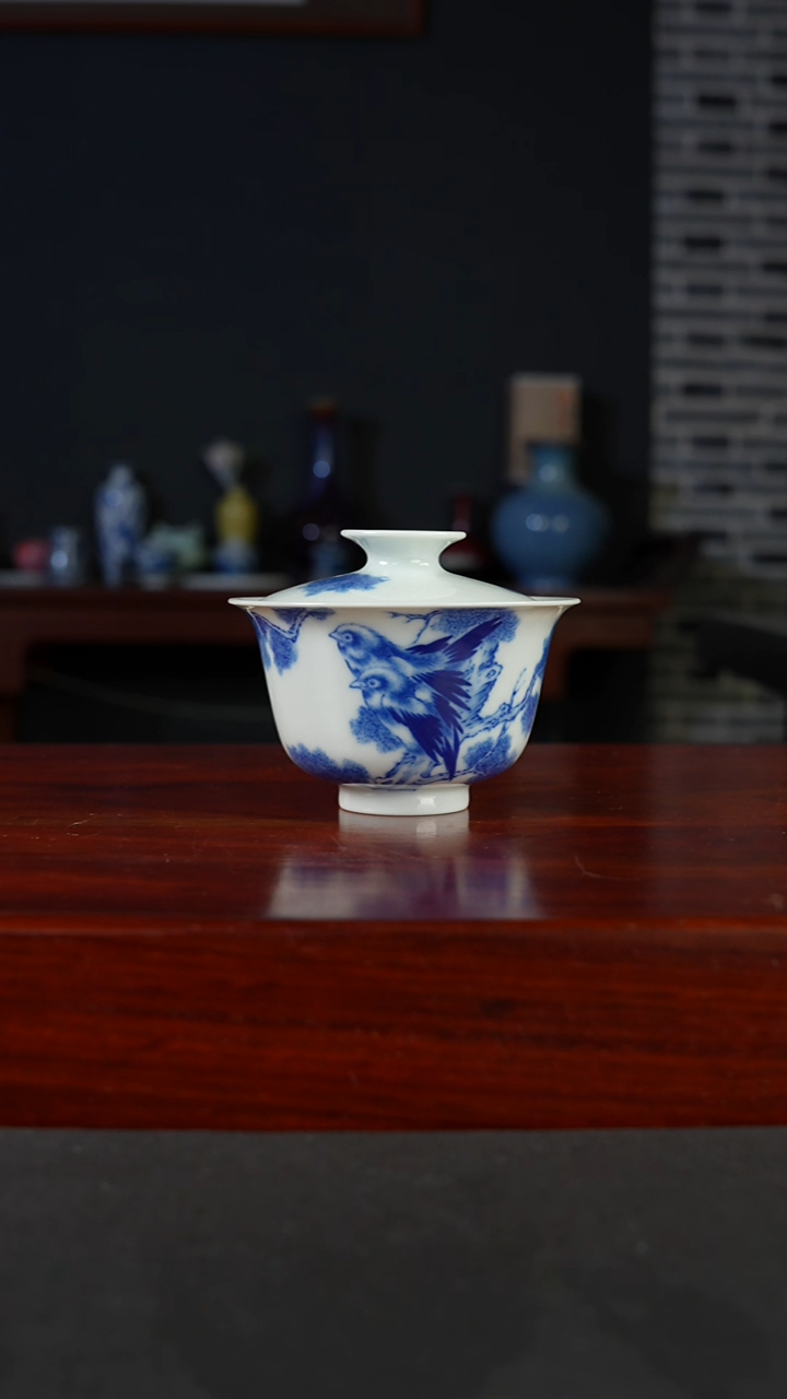 祖传窑真柴窑传承400年二才盖碗