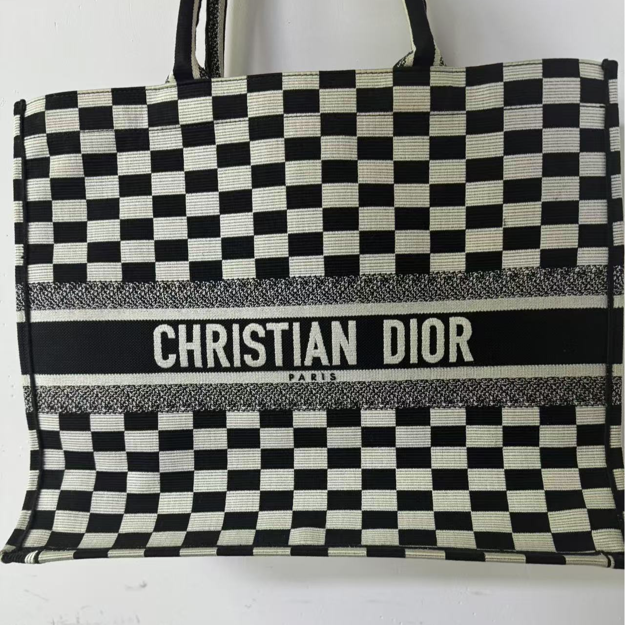 95新 DIOR/迪奥 春节不打烊Book 千鸟格 大号 托特包/