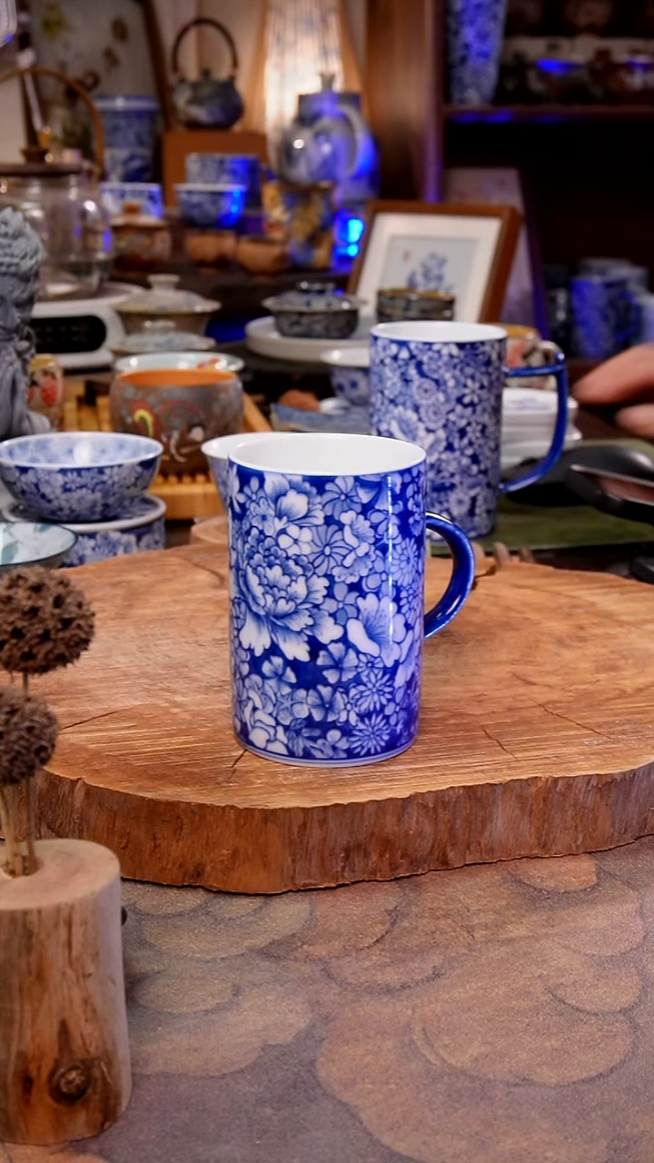 杯子万花景德镇手工手绘