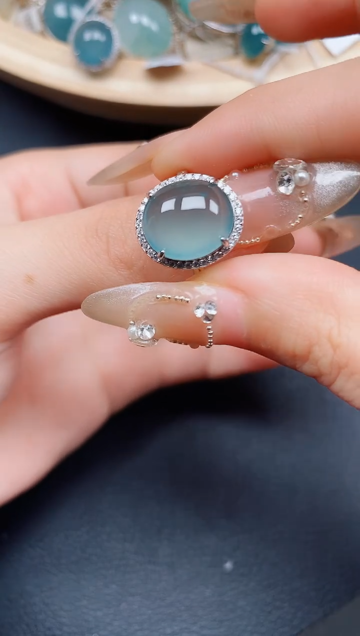 【闪购商品】翡翠戒指银S925镶嵌翡翠