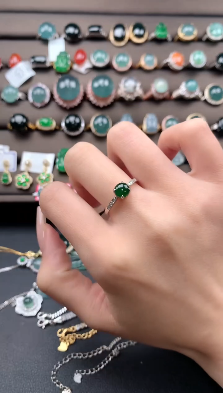 【闪购商品】翡翠戒指银S925镶嵌13131