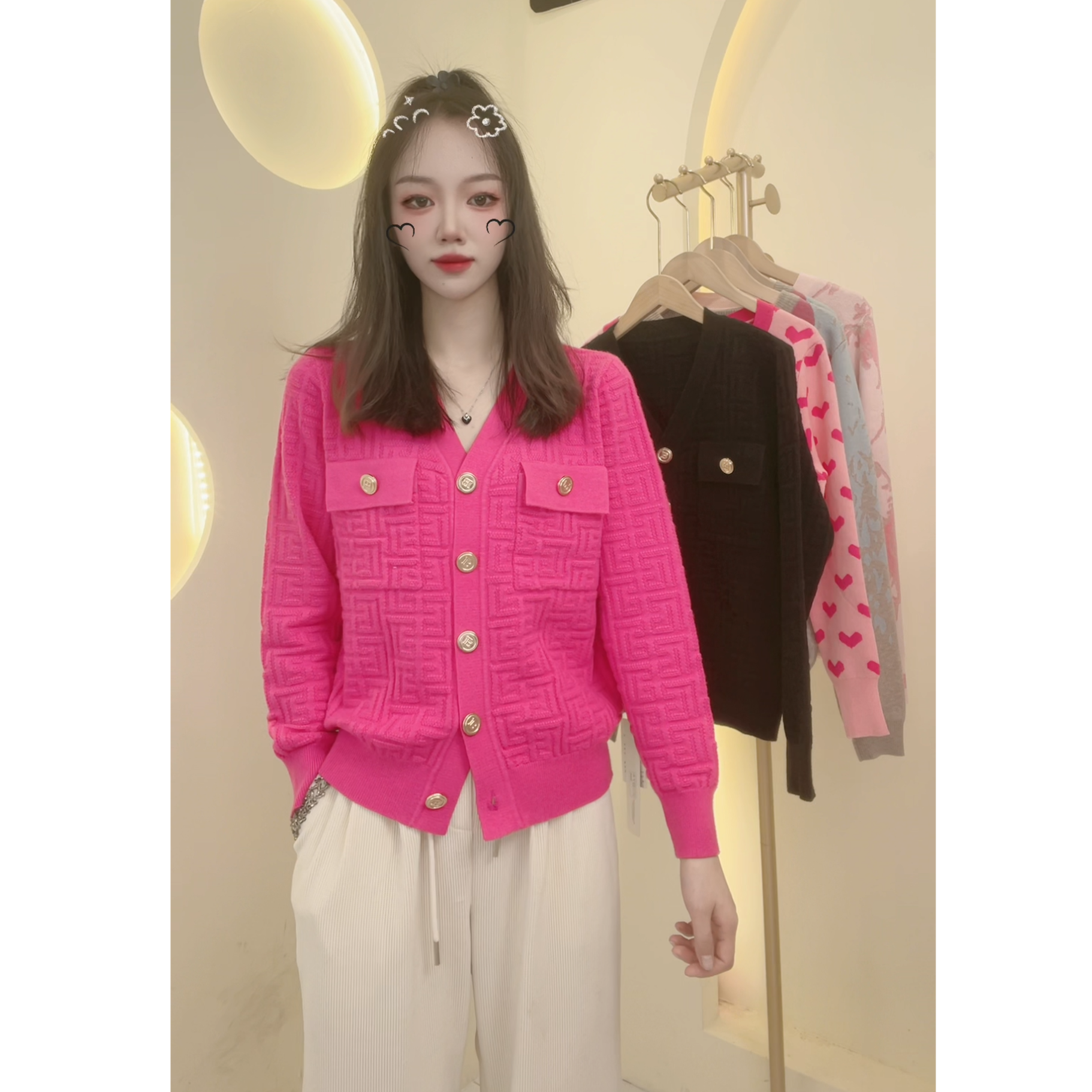 【定制大码女装80-200斤】提花气质显瘦时尚百搭小香风上衣款1796