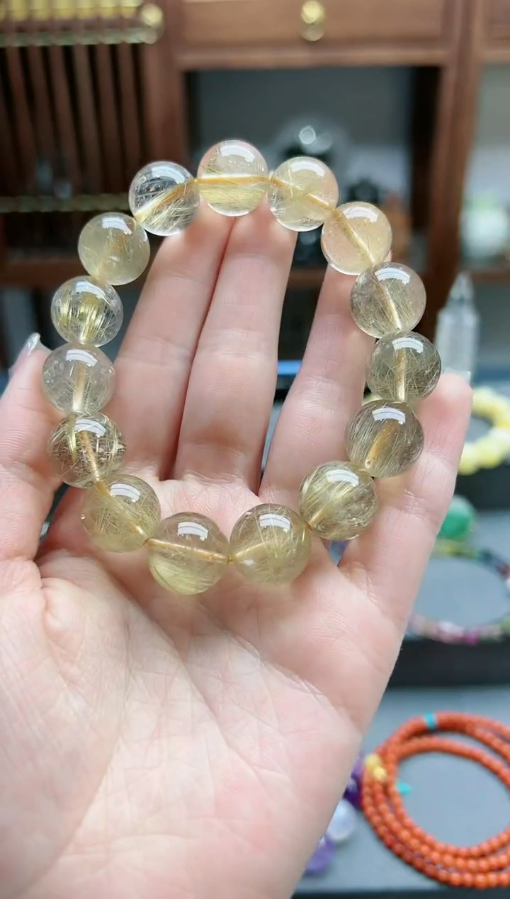 【闪购商品】水晶手串未镶嵌金发晶水晶手串*1 ZD