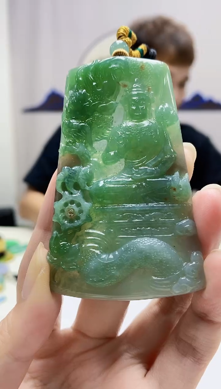 定制翡翠未镶嵌4868zm-毛货挂件95观音