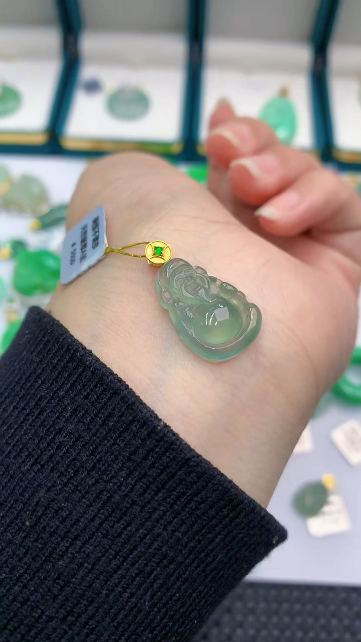 【闪购商品】翡翠颈饰18K金镶嵌            8