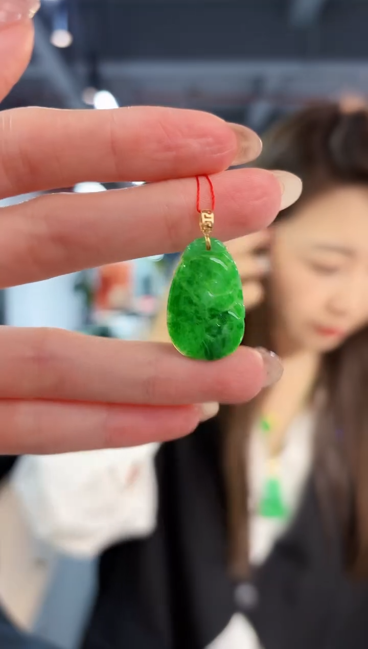 【闪购商品】翡翠颈饰18K金镶嵌缅料A货/支持复检/一件