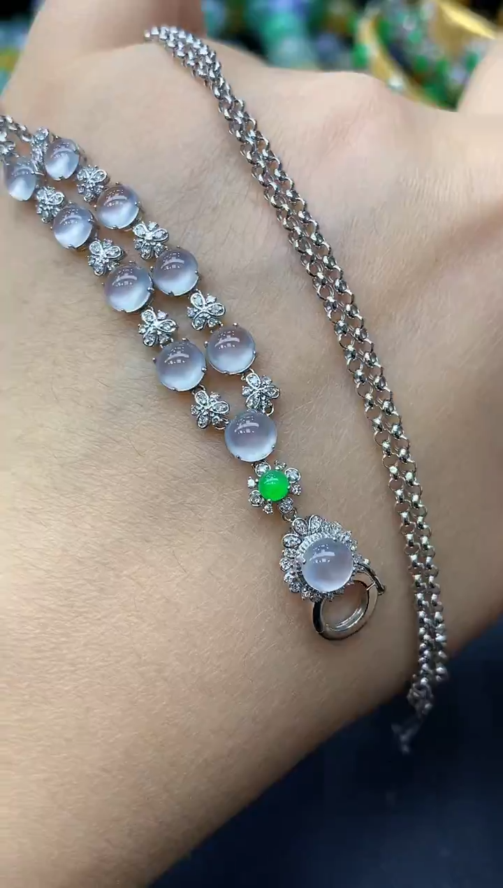 颈饰18K金镶嵌翡翠314-中国好珍宝