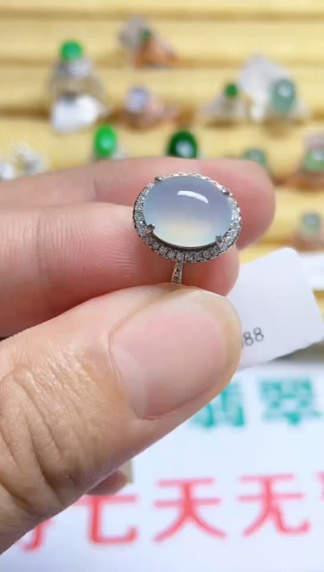 【闪购商品】翡翠戒指银S925镶嵌0000