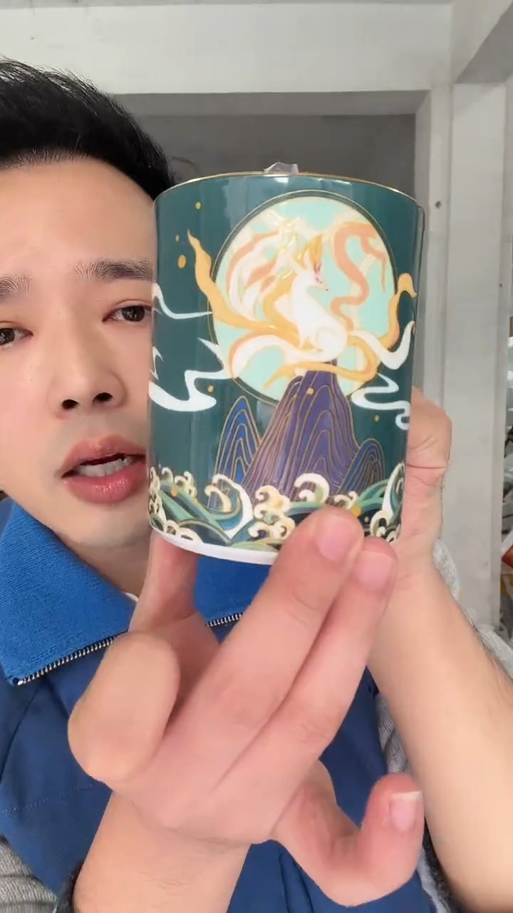 瓷片仙鹤杯子仙鹤杯子