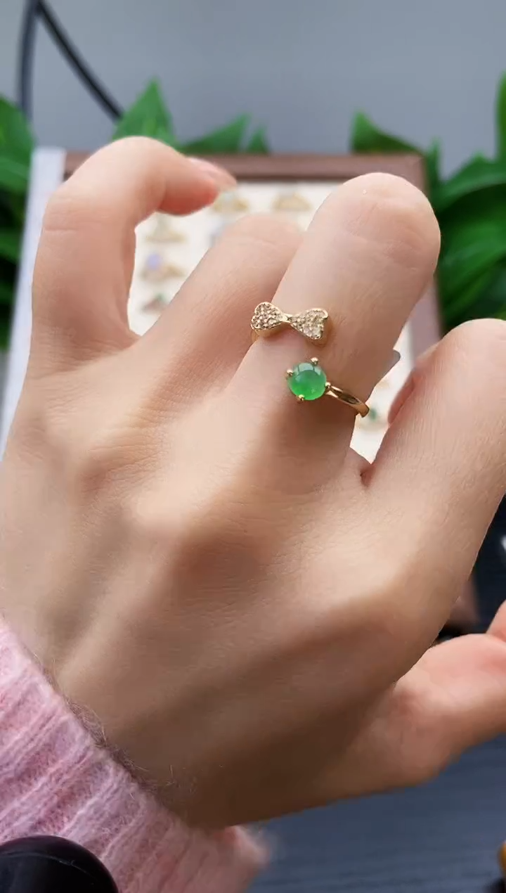 银S925镶嵌戒指翡翠12