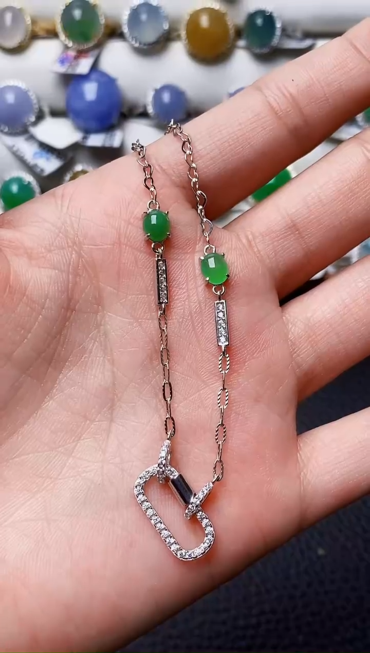 银S925镶嵌戒指翡翠野****～0132