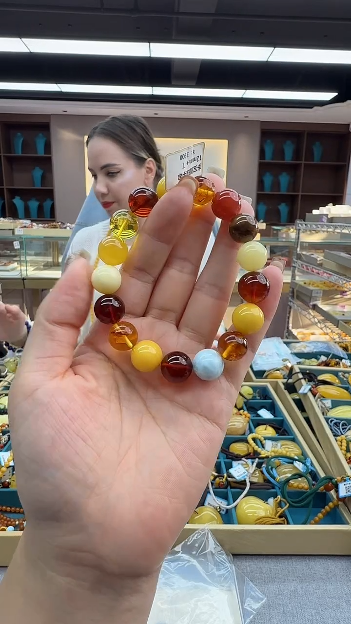 手链琥珀未镶嵌132秒拍号 假一罚三 12mm