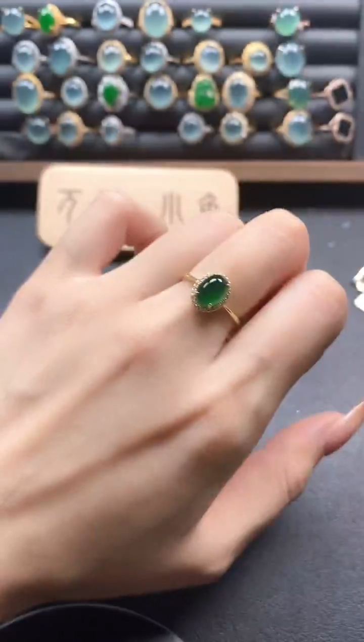 银S925镶嵌戒指翡翠51511
