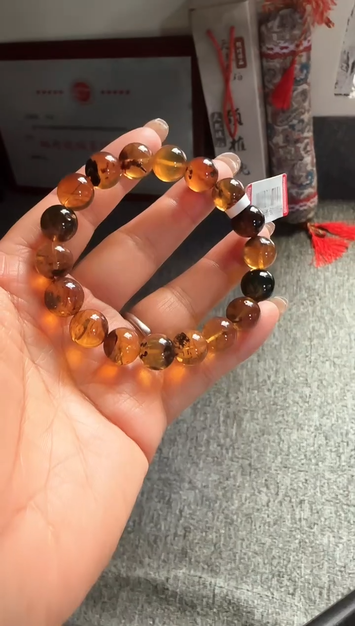 手串琥珀未镶嵌#22缅甸琥珀翁珀手串11mm