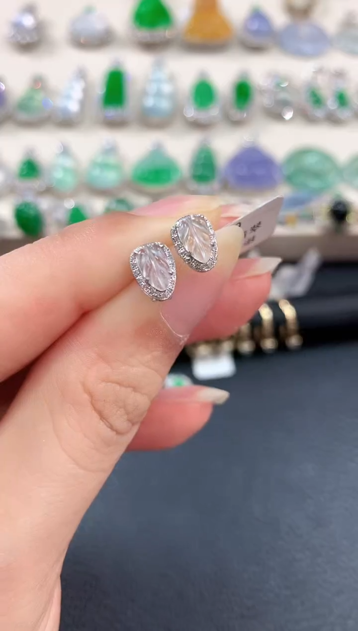 【闪购商品】翡翠耳饰18K金镶嵌b10       
