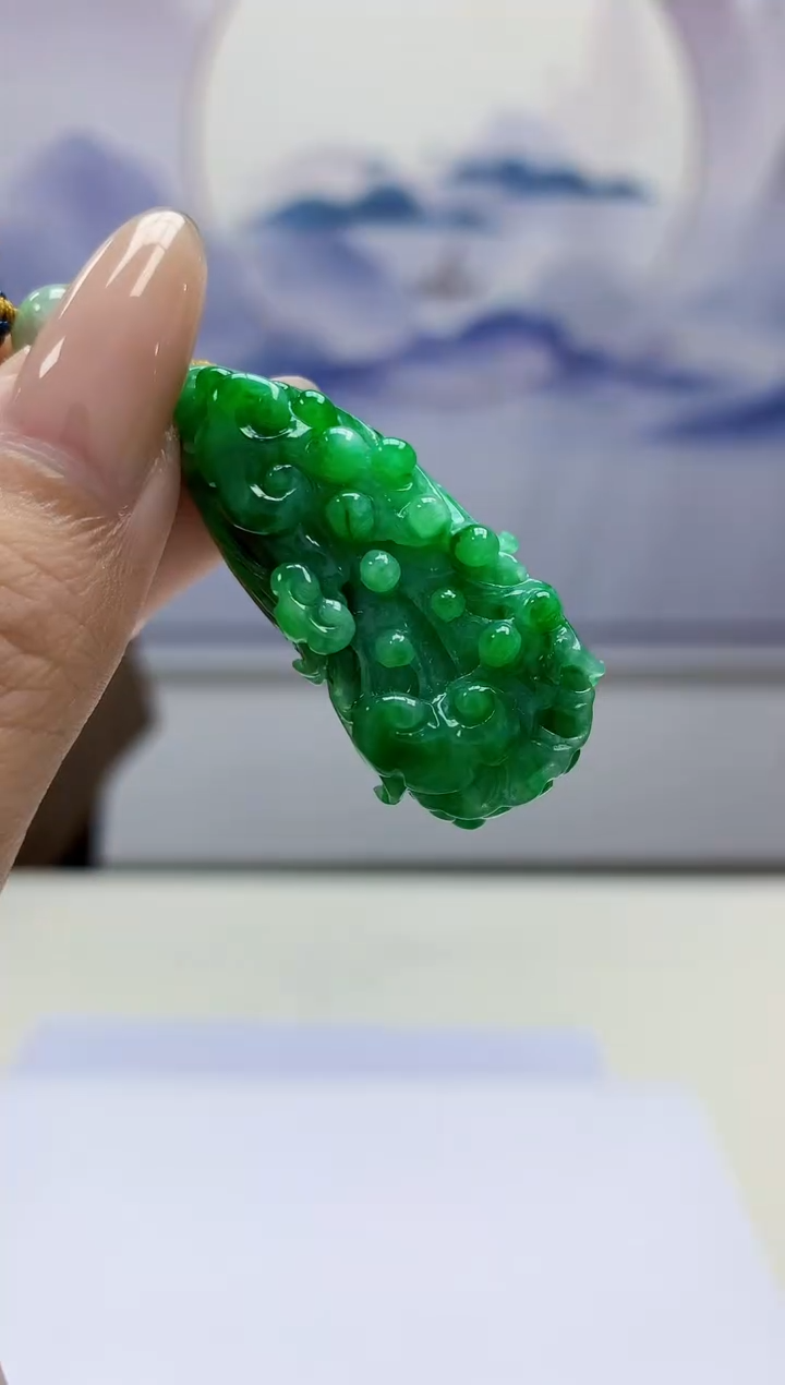 定制翡翠未镶嵌4969xx-毛货挂件82