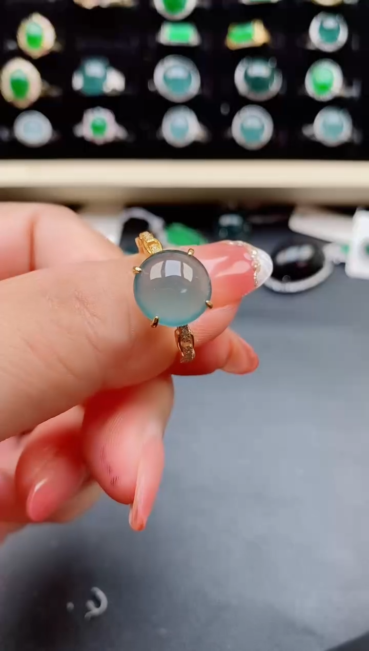 【闪购商品】翡翠戒指银S925镶嵌85085