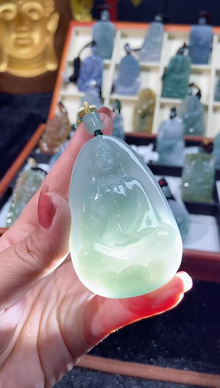 【闪购商品】翡翠颈饰18K金镶嵌缅甸天然翡翠