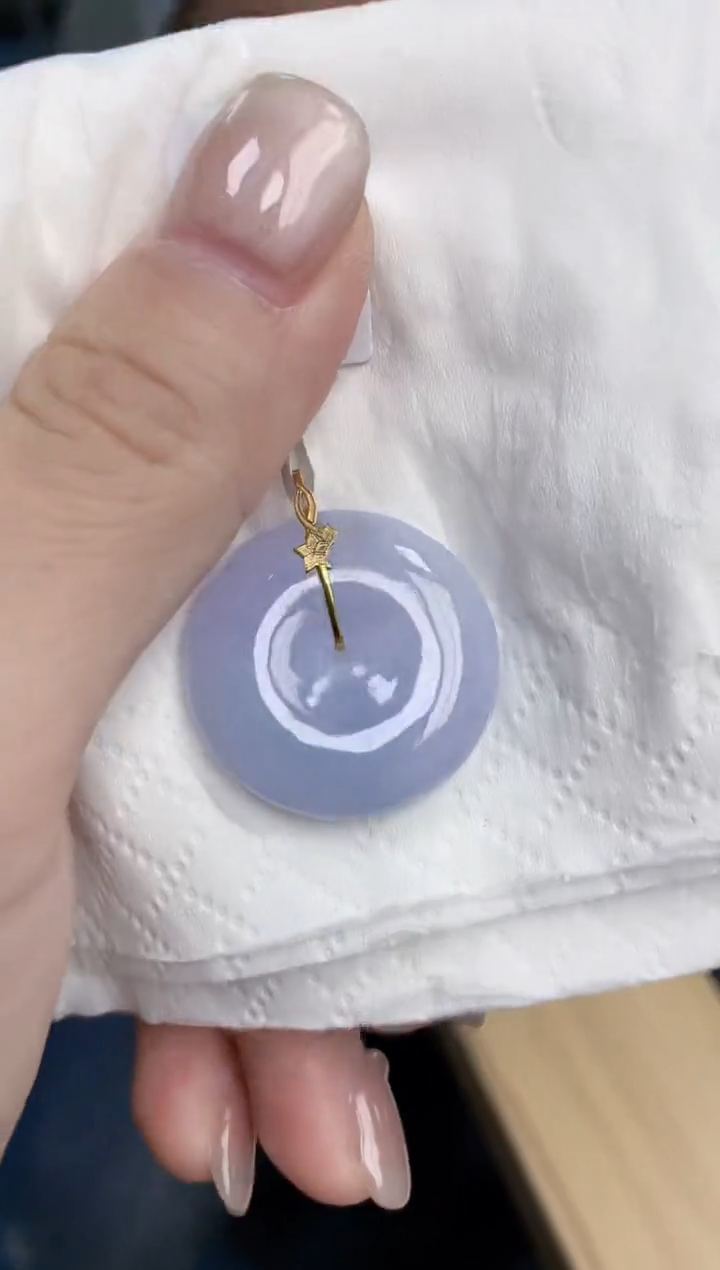 【闪购商品】翡翠颈饰18K金镶嵌天然缅甸翡翠A货