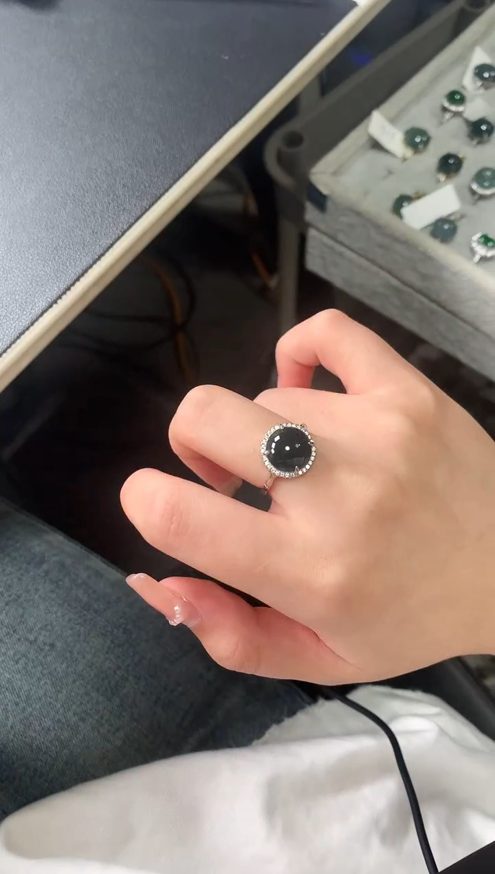 【闪购商品】翡翠戒指银S925镶嵌214141