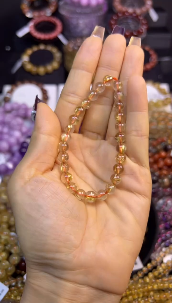 未镶嵌手串水晶金发晶6.8mm