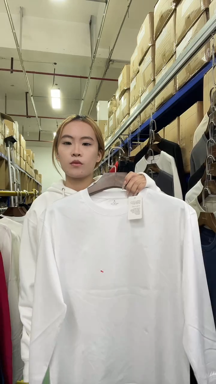 长袖T恤白色S码加厚丝光棉