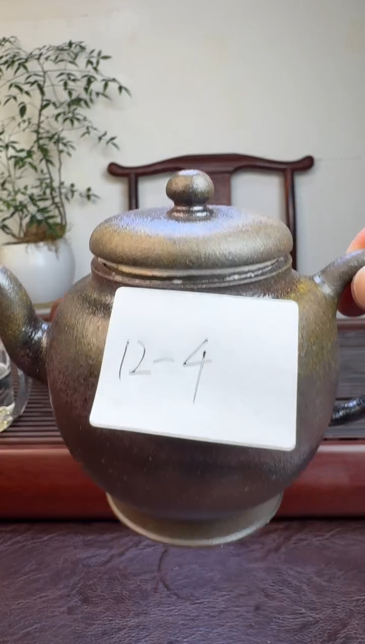 茶壶紫砂柴烧南州高士-半手工-平台底槽青-容量：200CC//12-4