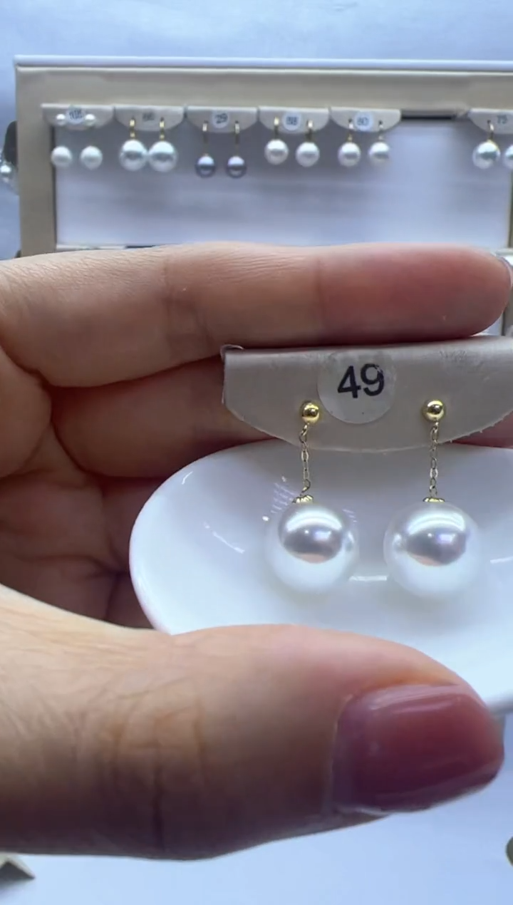 【闪购商品】淡水珍珠耳饰18K金镶嵌49