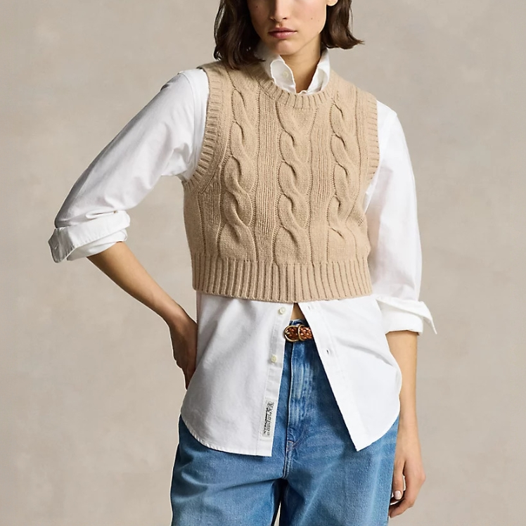 POLO RALPH LAUREN拉夫劳伦 圆领无袖女款短毛衣针织衫211941553