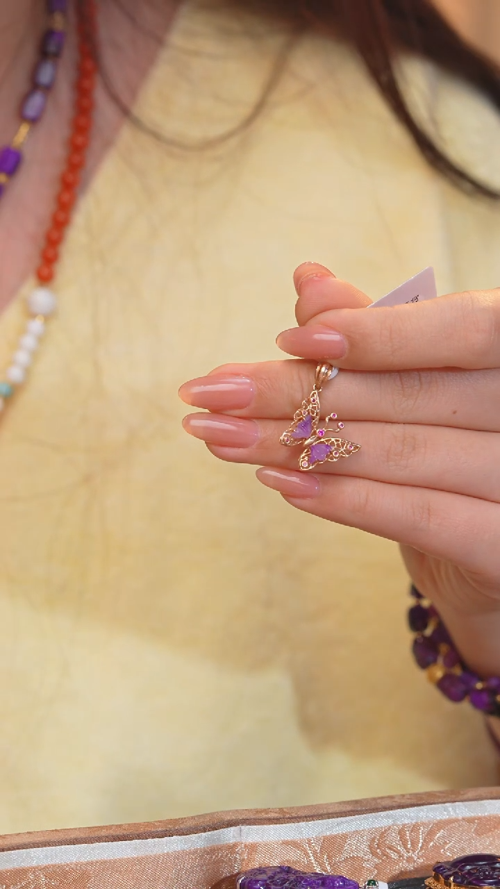 【闪购商品】苏纪石（舒俱来）吊坠18K金镶嵌多样性发（14号）@@Q4494