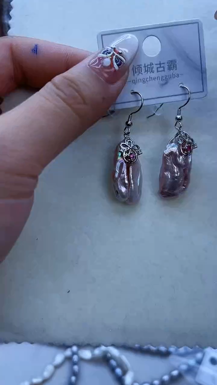 【闪购商品】淡水珍珠耳饰银S925镶嵌83