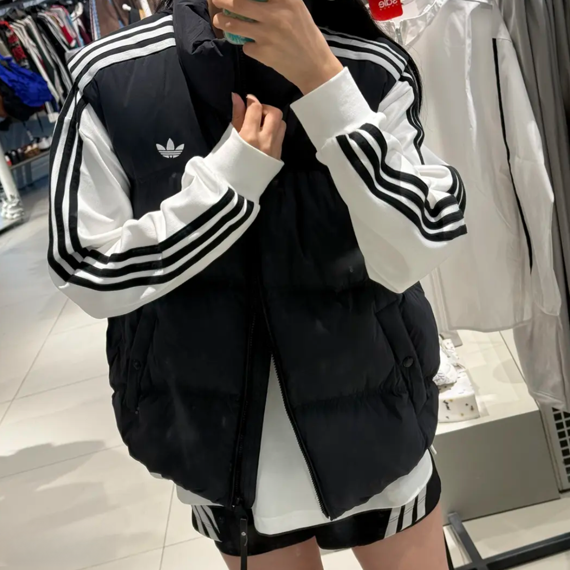 阿迪达斯 adidas情侣款黑色百搭潮流韩版休闲时尚羽绒马甲KS6108