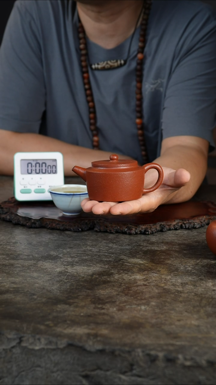 茶壶紫砂江***喵老朱泥半手壶