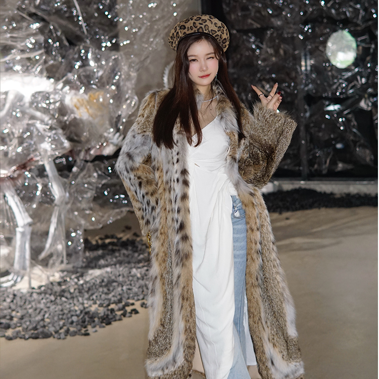 COCI FUR家秋冬新款美西部lynx大长款百搭复古网红时尚外套大衣