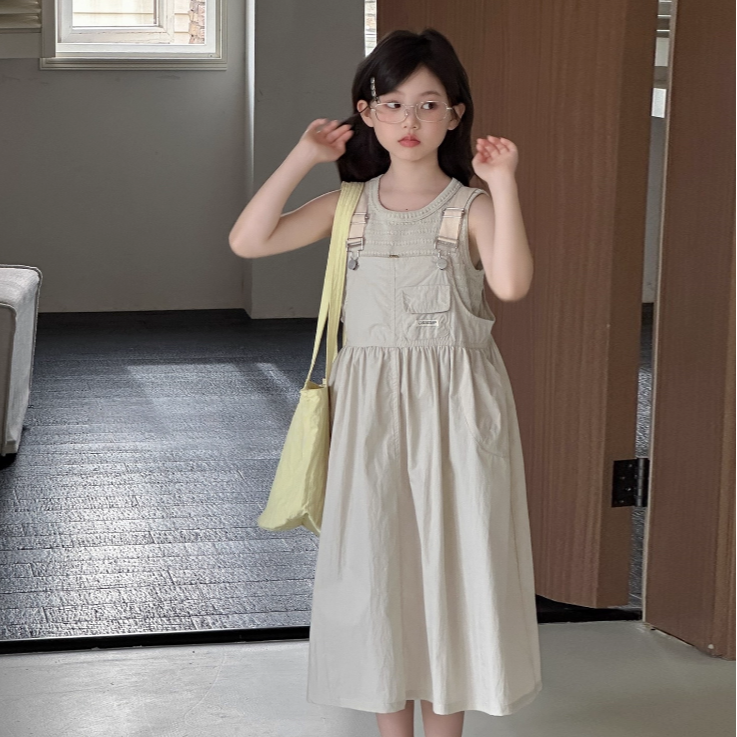 女童背带裙2025夏装新款儿童中大童女孩夏季新背带裙 Q25073