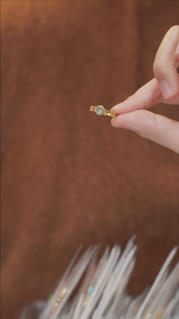 【闪购商品】翡翠戒指18K金镶嵌戒指