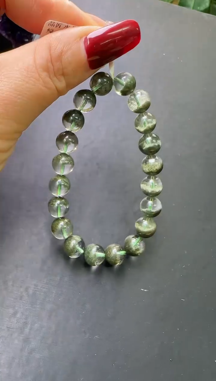 【闪购商品】水晶手串未镶嵌绿幽灵聚宝盆手串 J10761