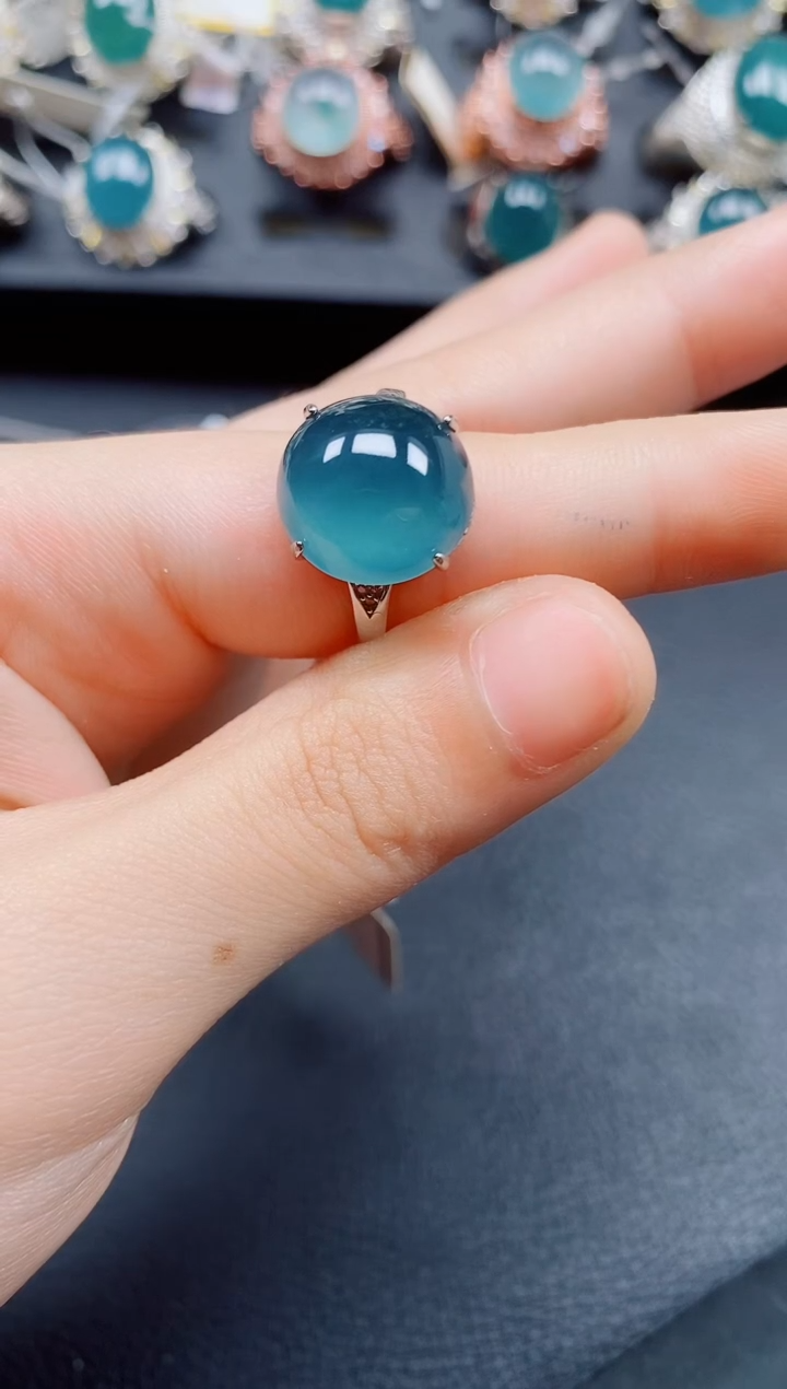 翡翠银S925镶嵌戒指翡翠