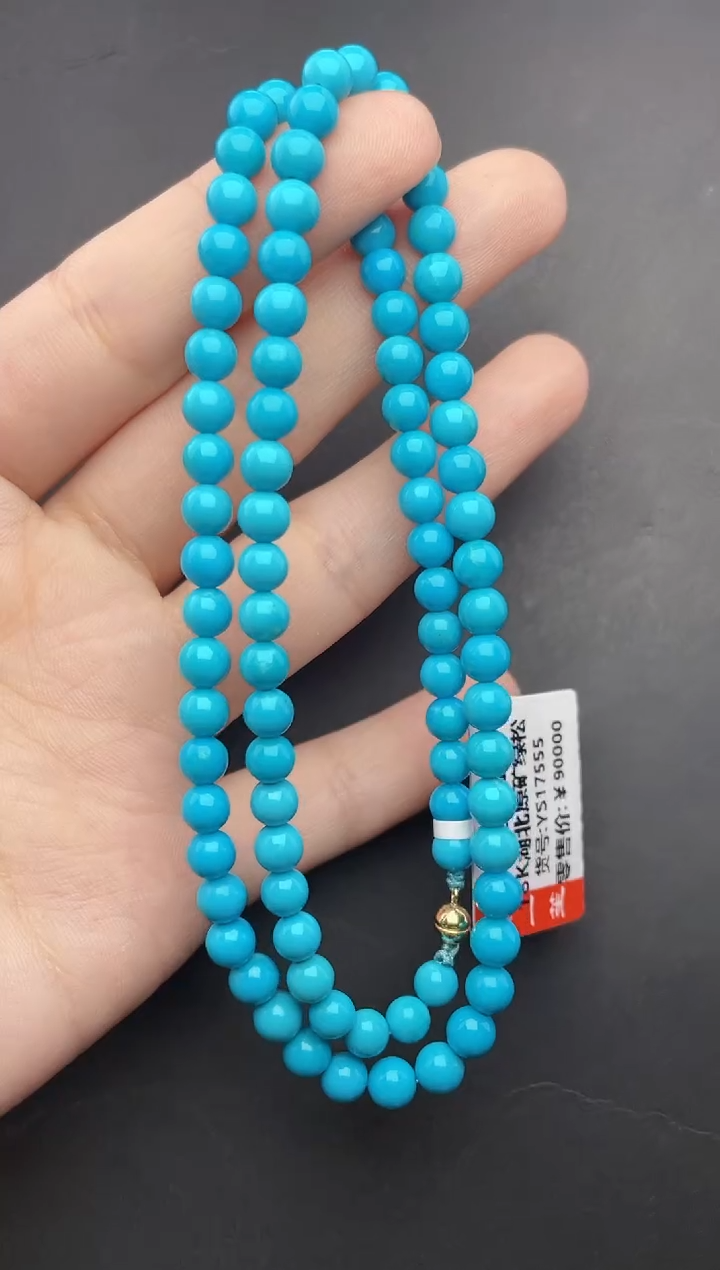 绿松石18K金镶嵌项链绿松项链