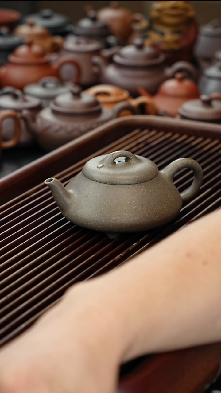 茶壶紫砂松花泥鸽嘴壶