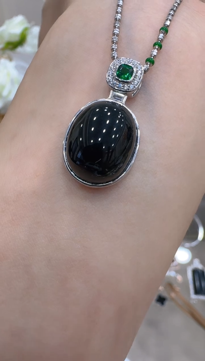 吊坠(不含链)银S925镶嵌翡翠多样性团购发一件