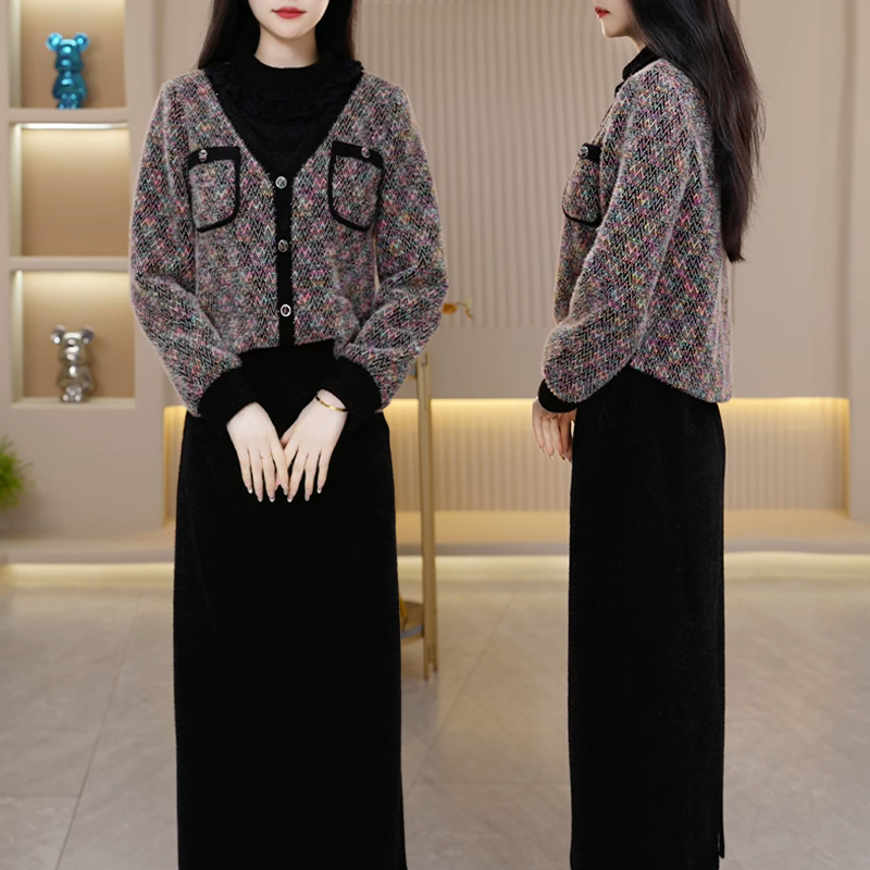 【定制套装】C983上衣配半身裙两件套优雅时尚减龄收腰显瘦冬季新