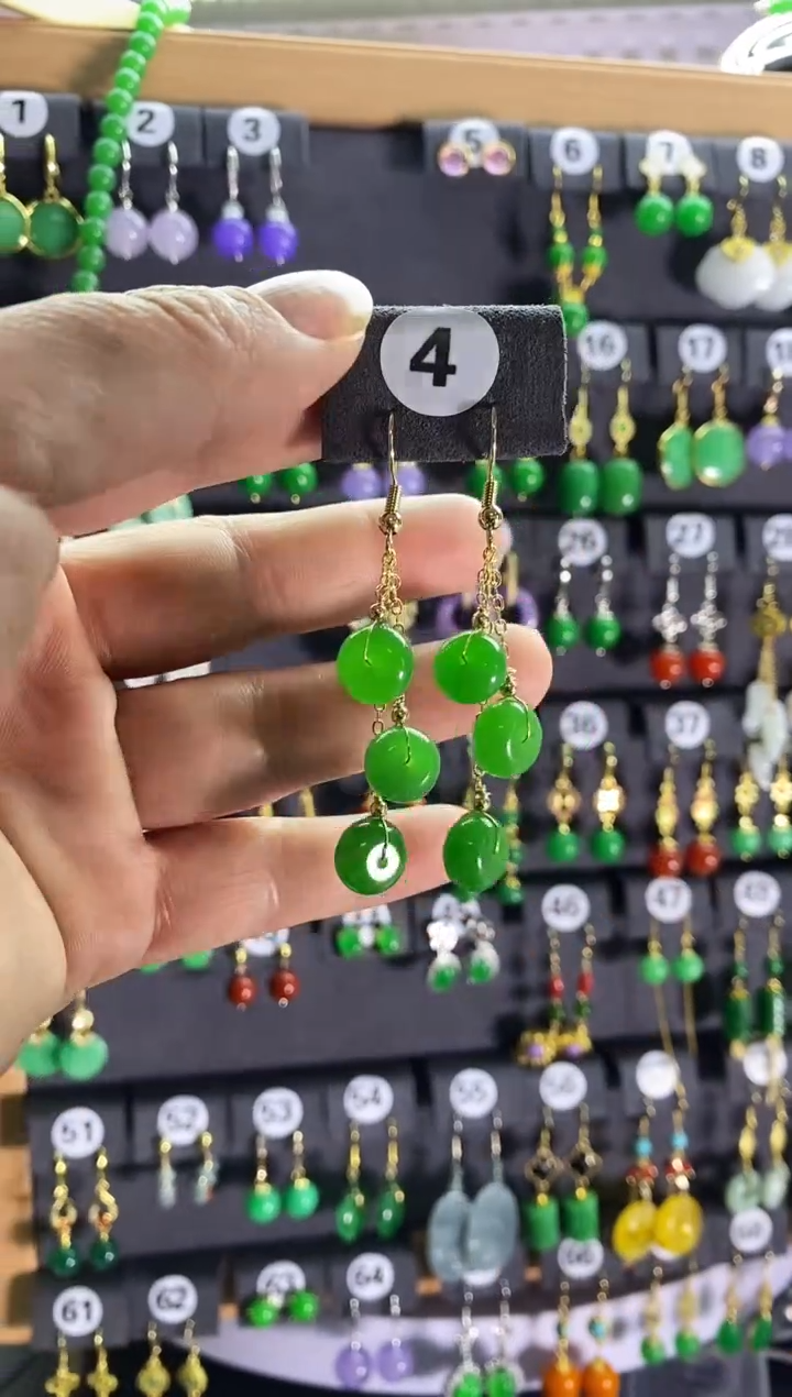 【闪购商品】翡翠耳饰银S925镶嵌4.....