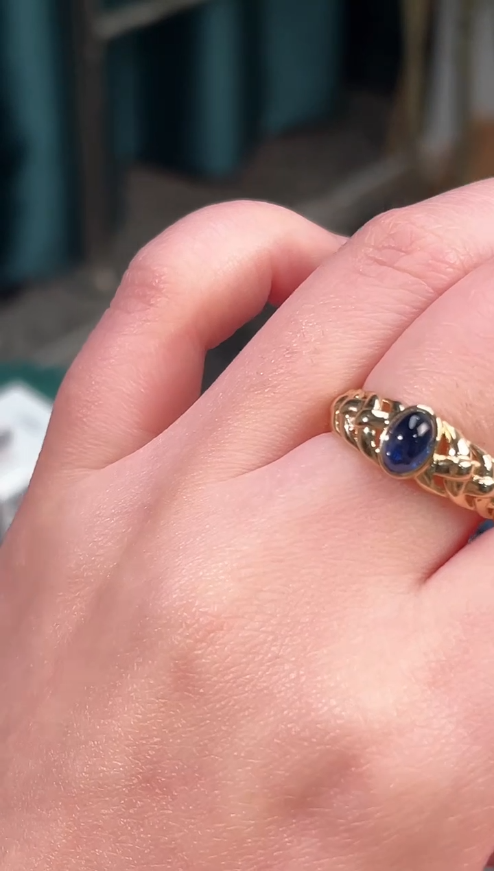 【闪购商品】蓝宝石戒指18K金镶嵌0.9ct