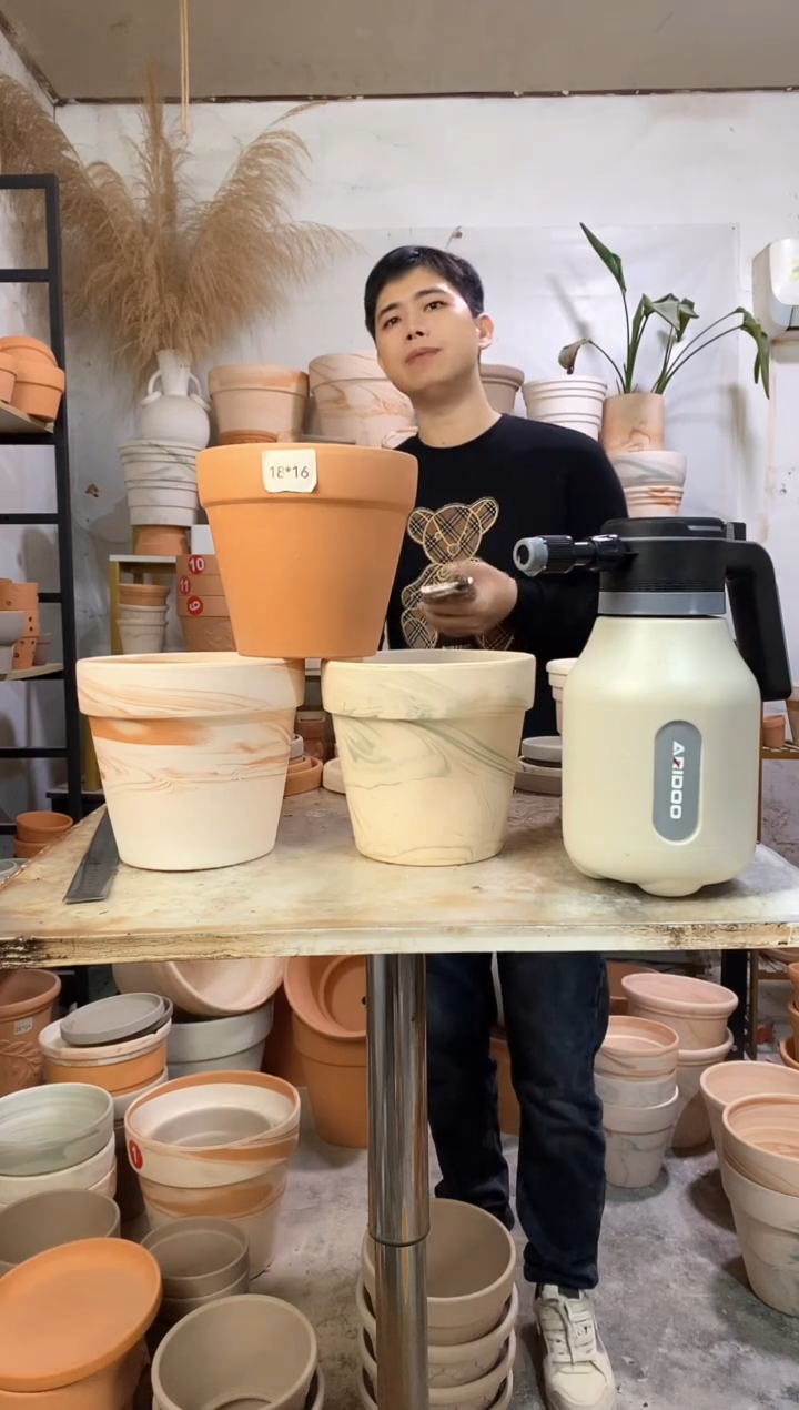 18*16陶盆3色组合 3盆无托